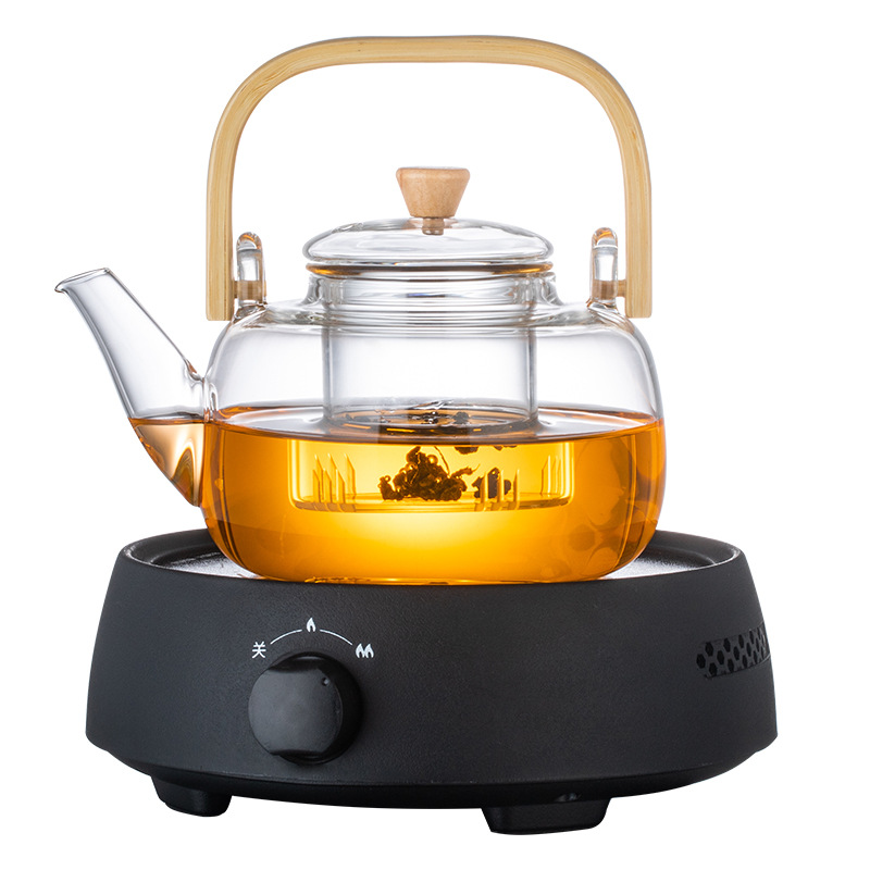 Glass Tea Pot for Steaming with Electric Ceramic Base - High Borosilicate Material - Image 3