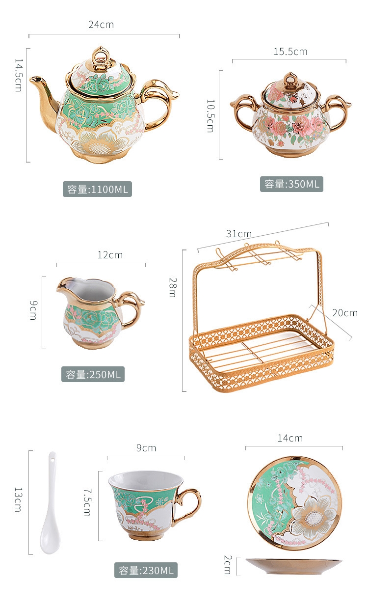 Porcelain Coffee Cup Set - European Design (15 Pieces) - Image 9