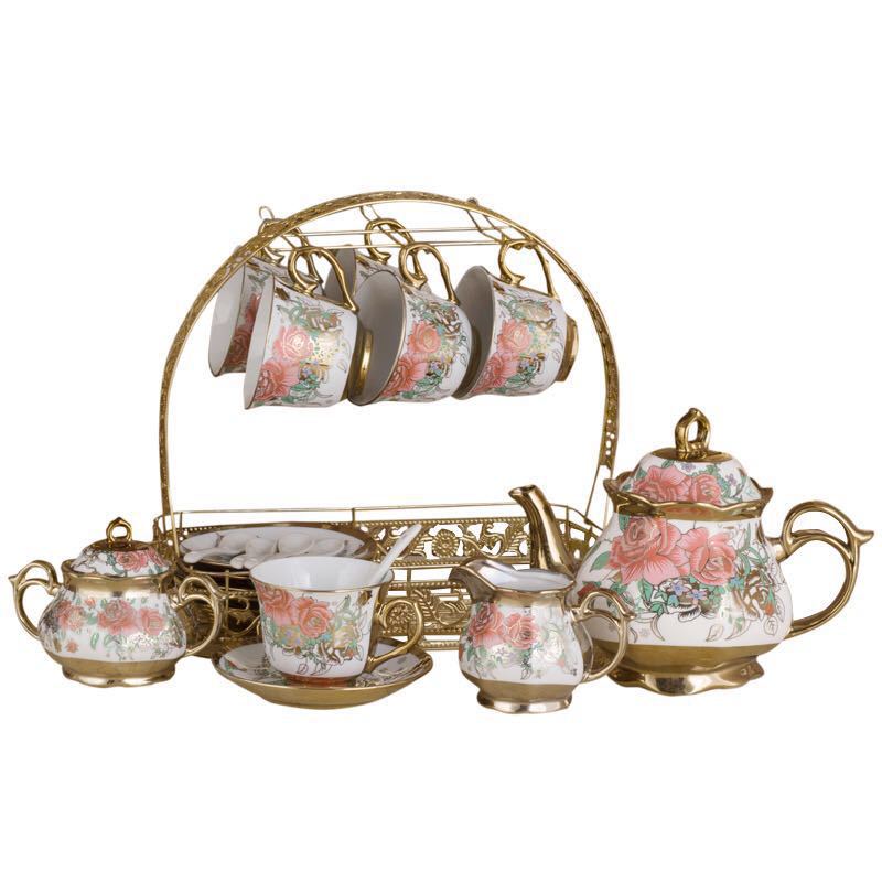Porcelain Coffee Cup Set - European Design (15 Pieces) - Image 5