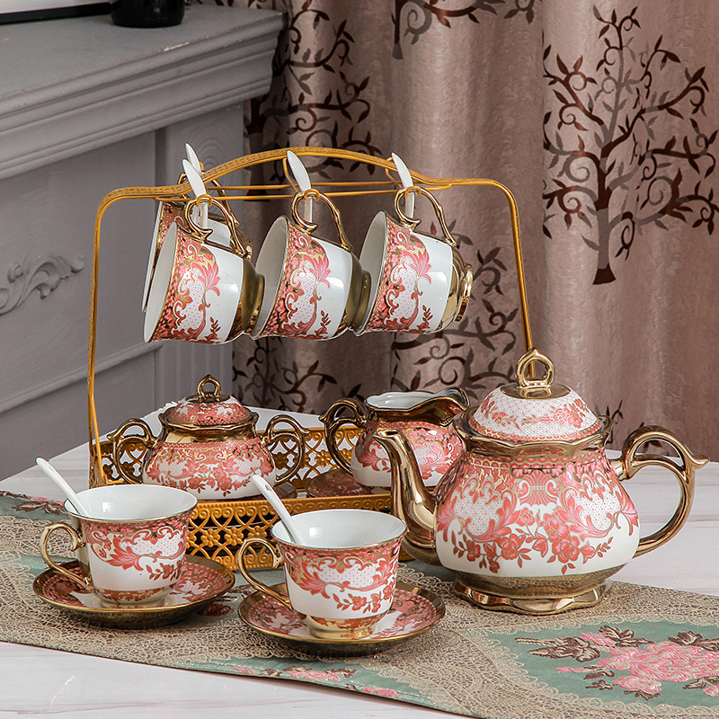 Porcelain Coffee Cup Set - European Design (15 Pieces) - Image 4