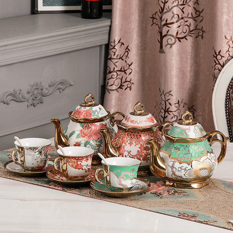 Porcelain Coffee Cup Set - European Design (15 Pieces) - Image 2