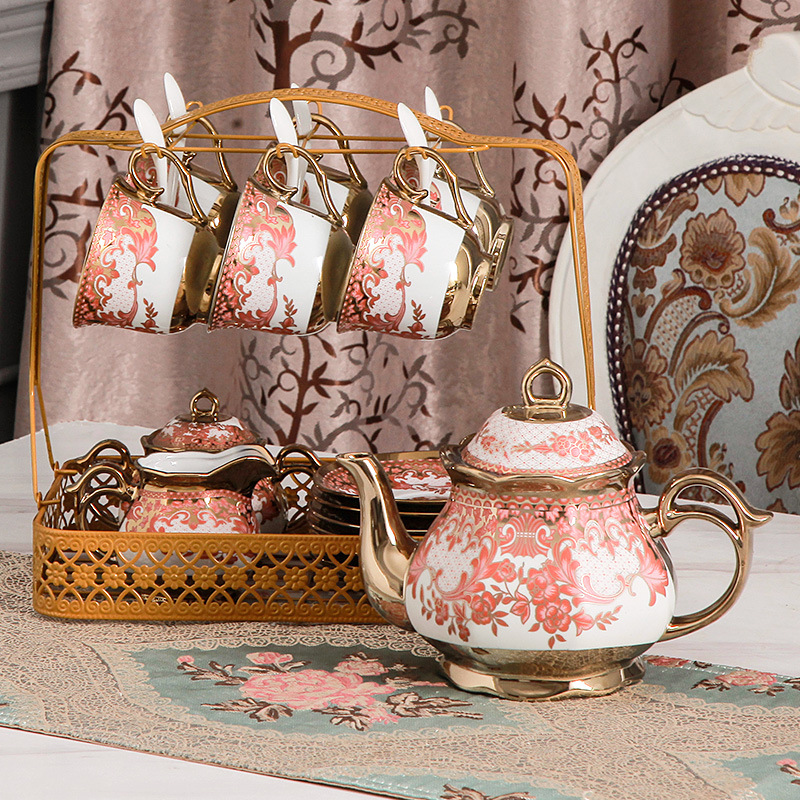 Porcelain Coffee Cup Set - European Design (15 Pieces) - Image 8