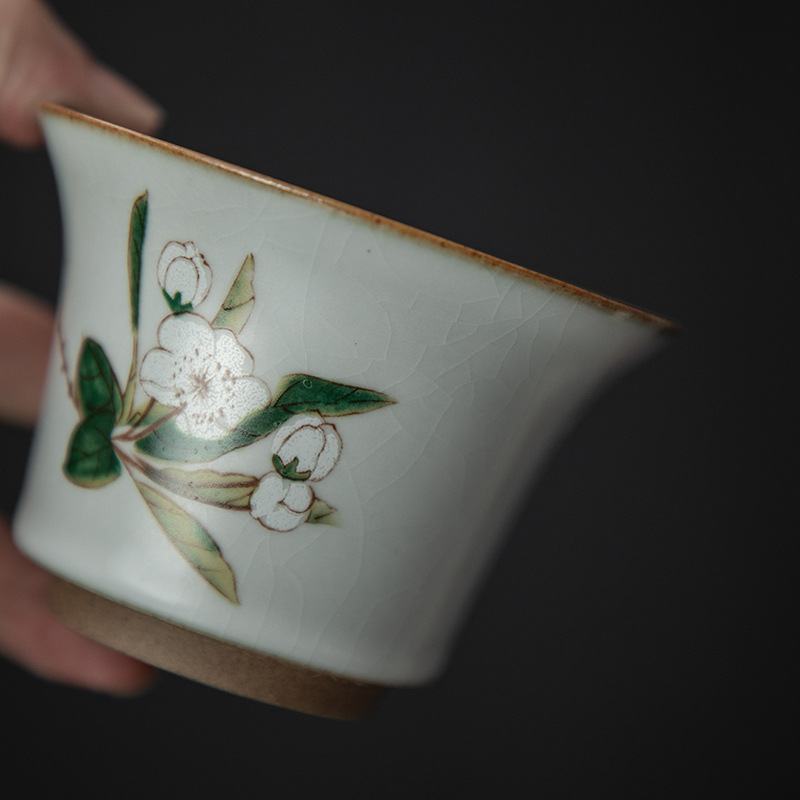 Yuebai Ru Kiln GaiWan Tea Set - Single Tetro Tea Cup and Cover Bowl - Image 2