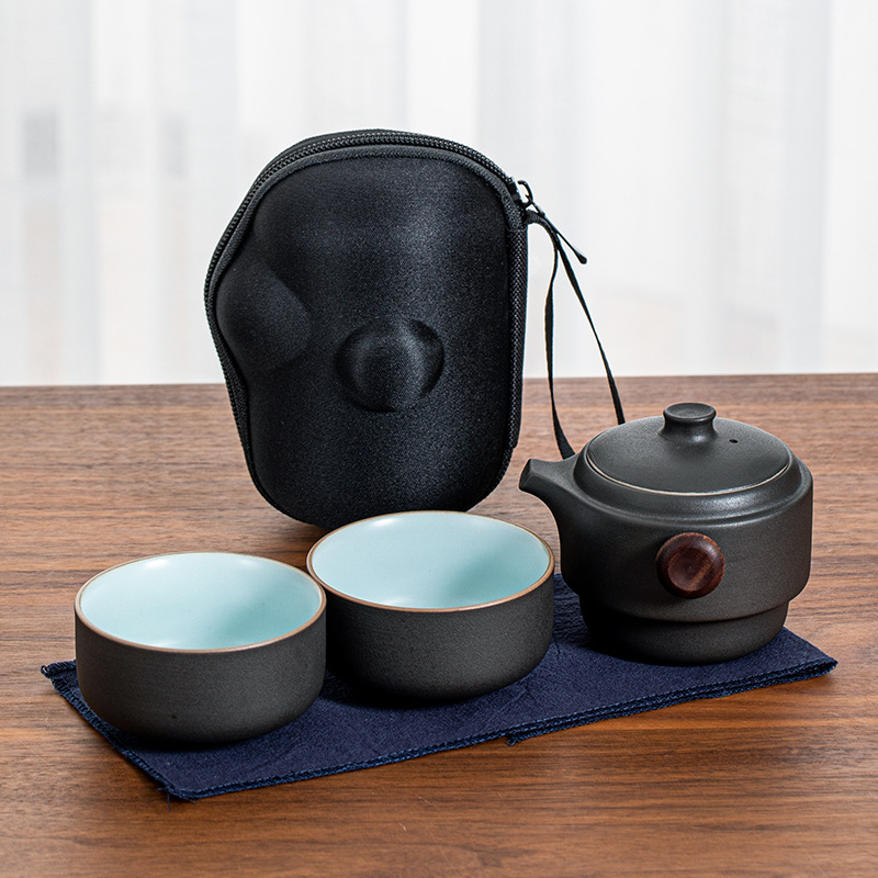 Travel Kung Fu Tea Set - One Pot, Two Cups with Storage Bag for