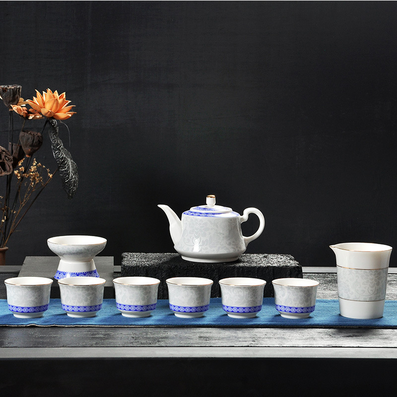 Japanese Kungfu Tea Set - Ceramic Bone China Cup Set for Home Use - Image 3