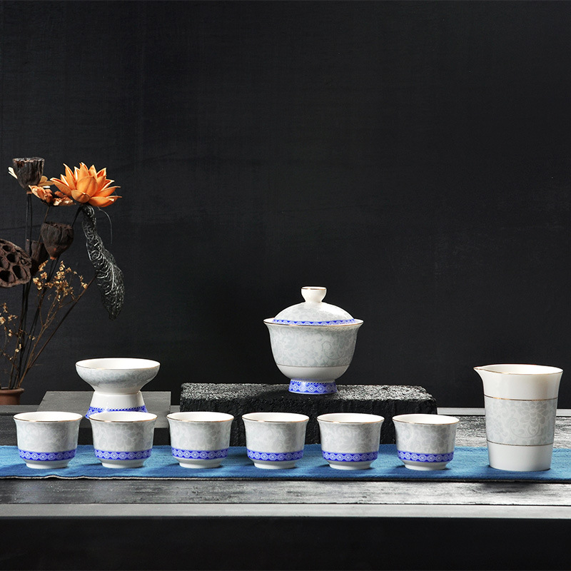 Japanese Kungfu Tea Set - Ceramic Bone China Cup Set for Home Use - Image 4