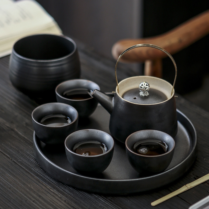 Japanese Stoneware Ceramic Tea Set - Image 7