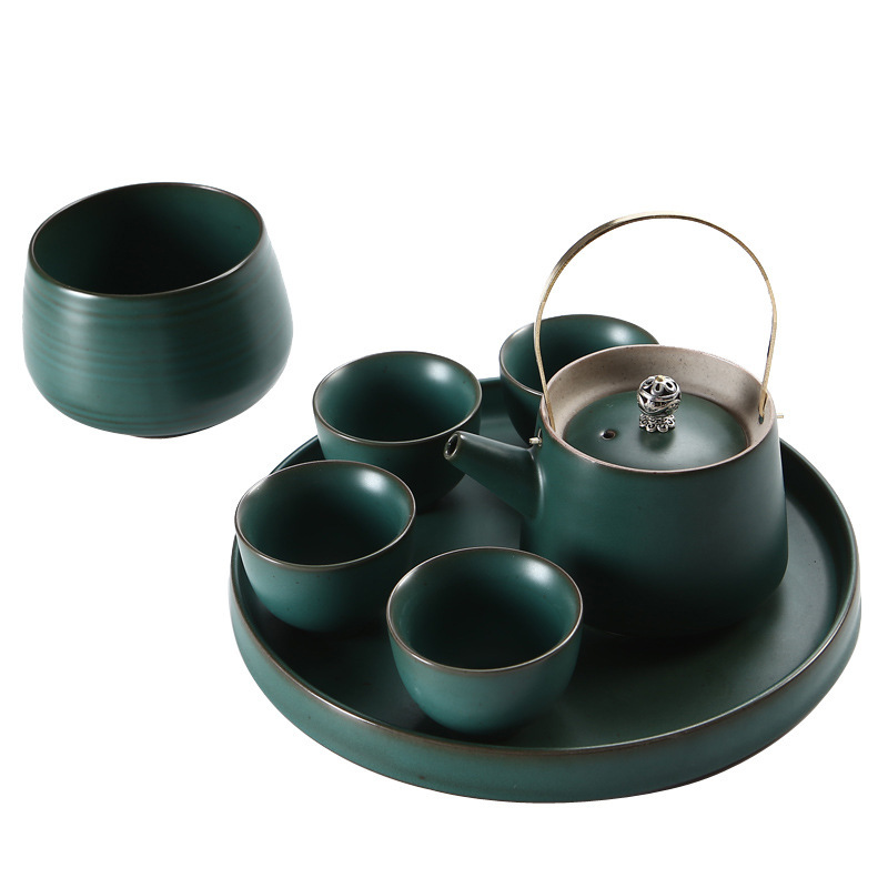 Japanese Stoneware Ceramic Tea Set - Image 2