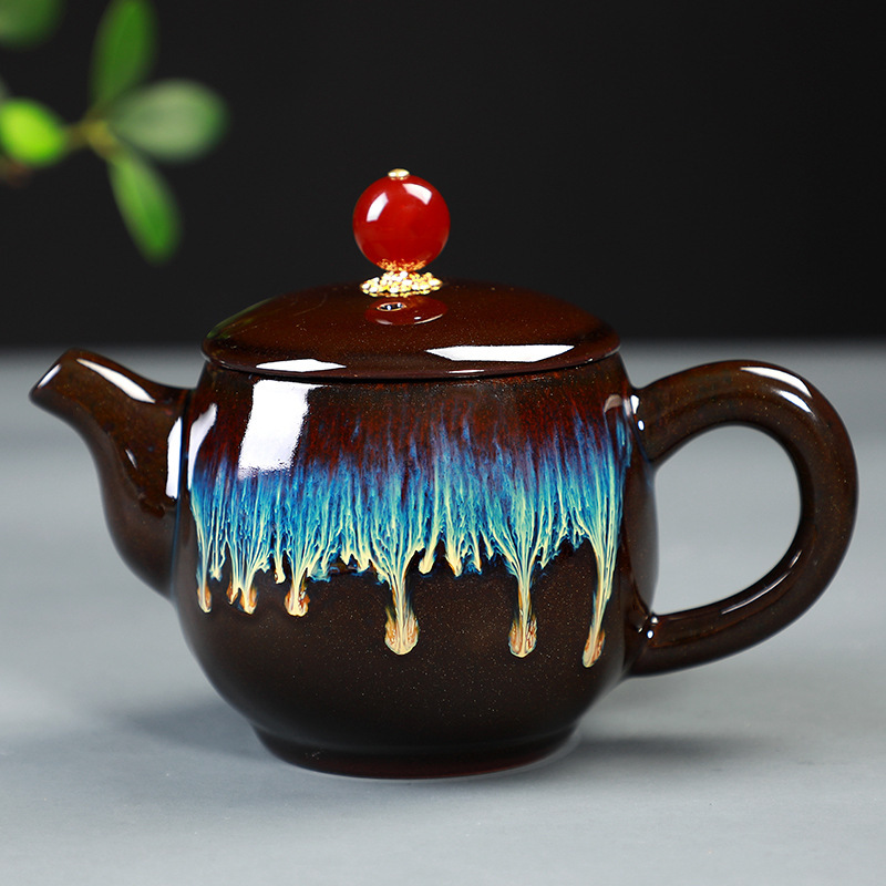 Chinese Kungfu Tea Set with Kiln-Fired Ceramic Cups, Teapot, and Bowl Cover - Image 3