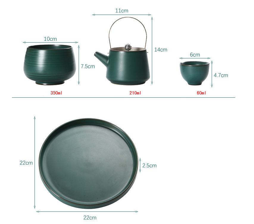 Japanese Stoneware Ceramic Tea Set - Image 9