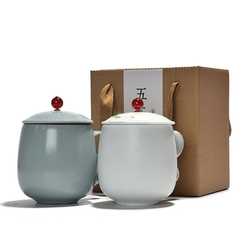 Ice Crack Five Kiln Chinese Porcelain Tea Bowl - Image 5