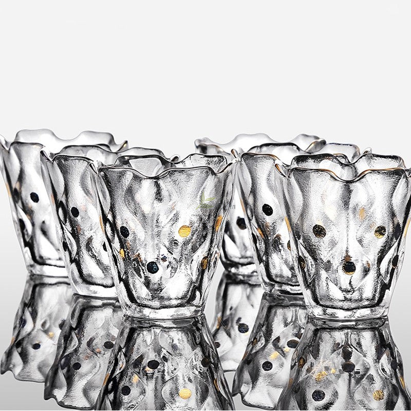 300ml/450ml Thickened Heat Resistant Ice Cube Glass Gongfu Tea Cup with Lid and Saucer - Image 3