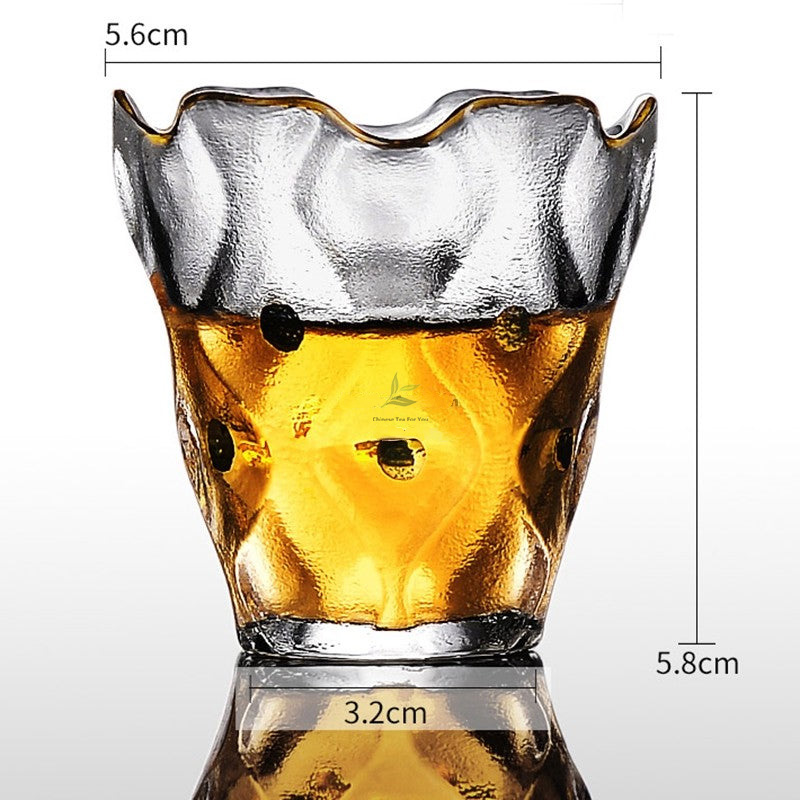 300ml/450ml Thickened Heat Resistant Ice Cube Glass Gongfu Tea Cup with Lid and Saucer - Image 4