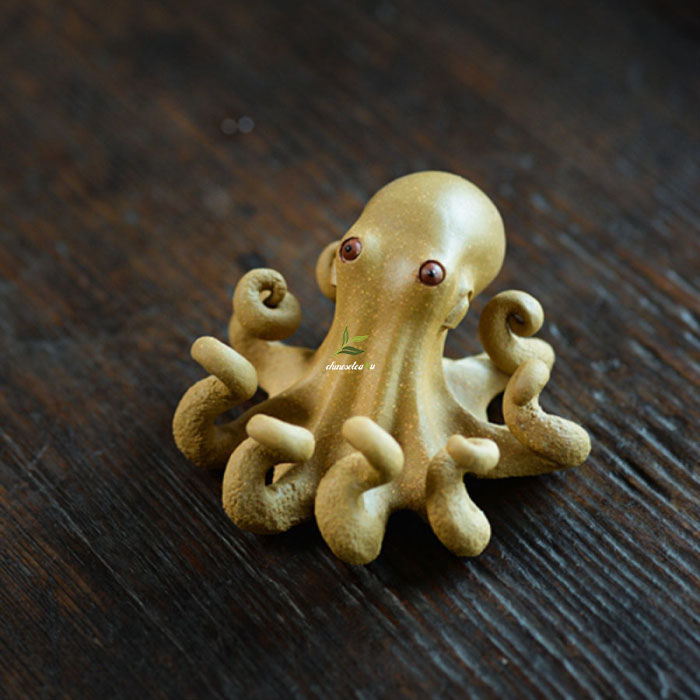 Sophisticated Polysyllabic Octopus Tea Pet Decor - Rich in Artistic Style - Premium Duanni Yellow Clay Construction - Designer Packaging - Image 6