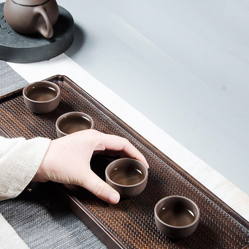 Yi Xing Purple Sand Tea Set - 14 Ceramic Kung Fu Cups and Bowl with Cover - Image 2